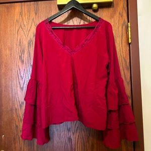 Cherry, red blouse, women’s size large
